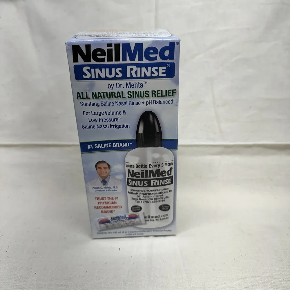 NeilMed Sinus Rinse All Natural Relief Saline Nasal Irrigation Kit 8oz Bottle - Picture 1 of 6